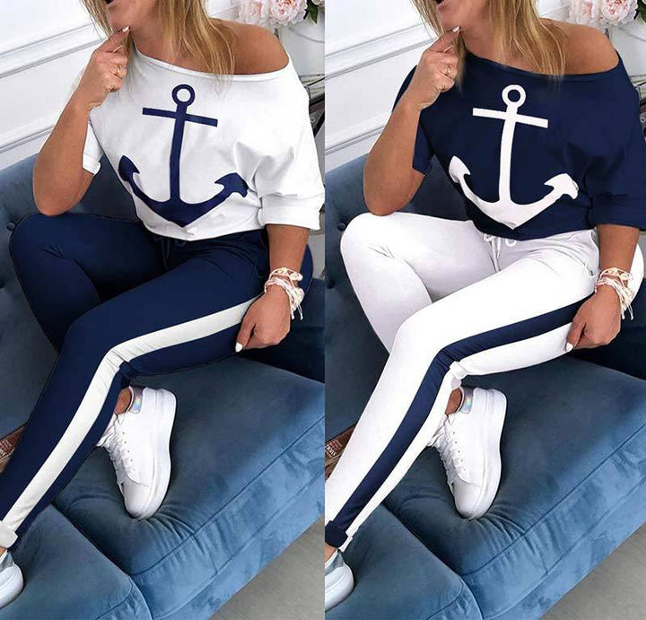 Damen lässiges Sweatshirt und sportliche Leggings Set Drune