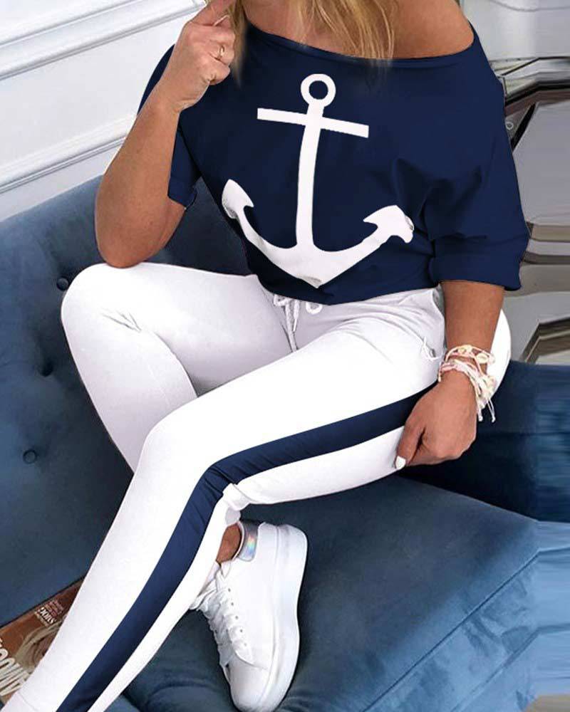 Damen lässiges Sweatshirt und sportliche Leggings Set Drune