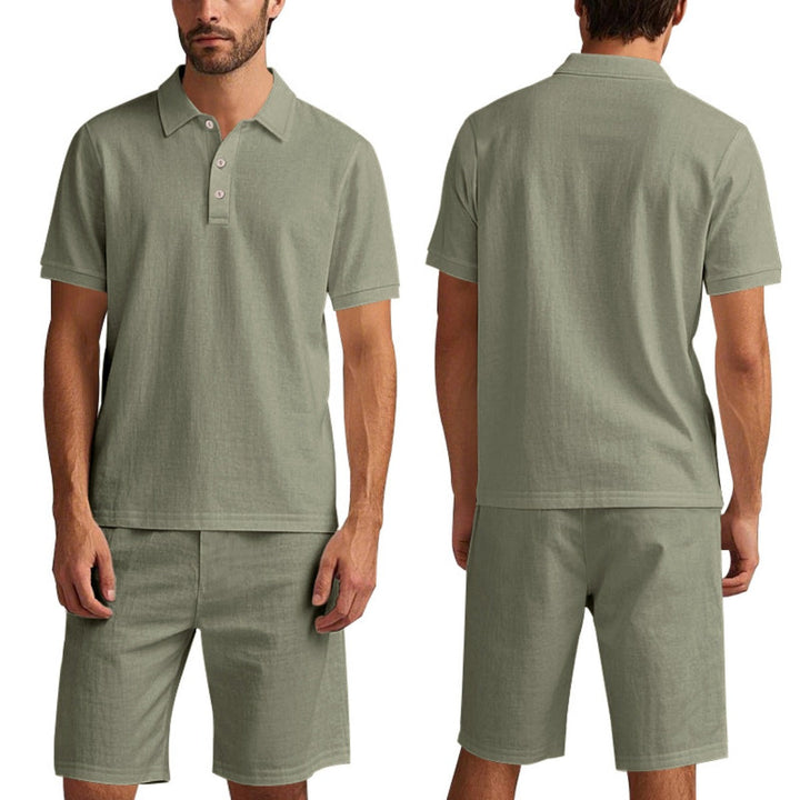Drune | Kurzärmliges Poloshirt und Shorts Strandanzug