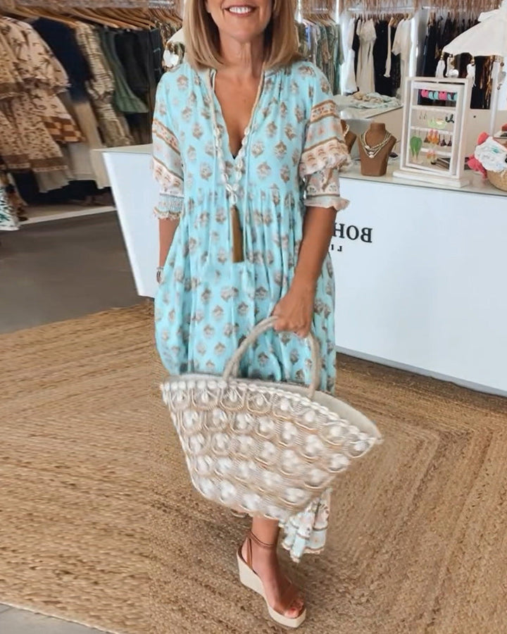 Drune | Bohemian Geschichtetes Maxi-Kleid für Damen