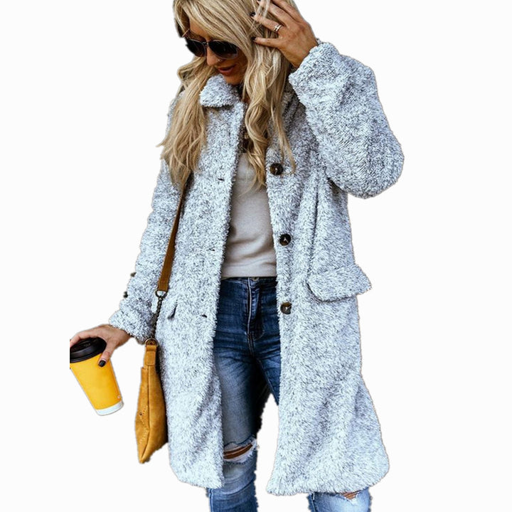 Damen Fleecejacke mit Knopfverschluss und praktischen Taschen Drune