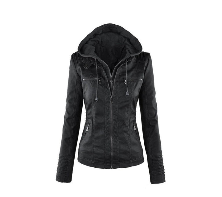 Drune | Damen Lederjacke Mit Kapuze