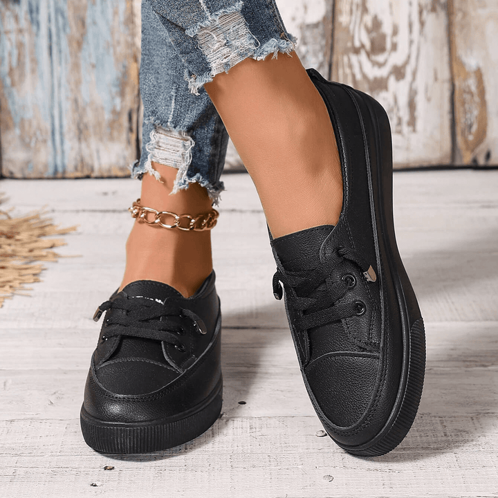 Damen Schnürung Orthopädische Flache Schuhe Drune