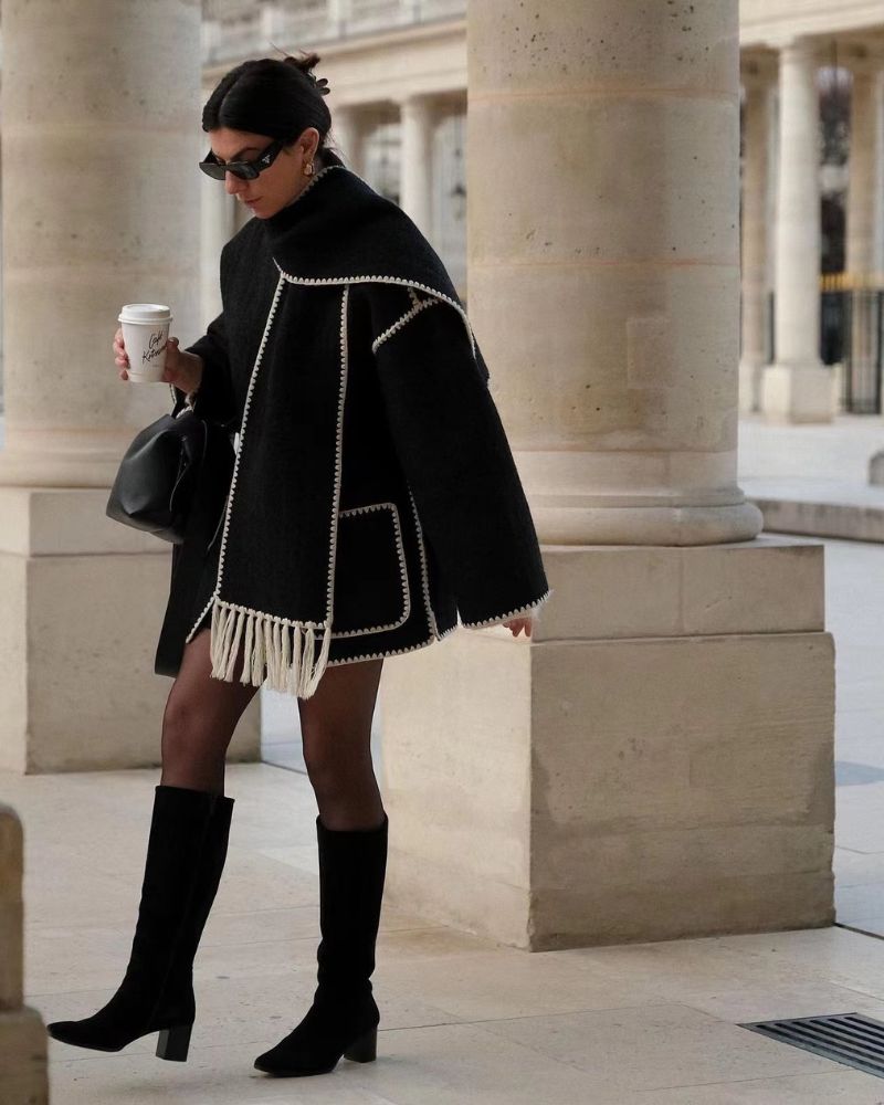 Drune | Hepburn Stil Wollcape Mantel