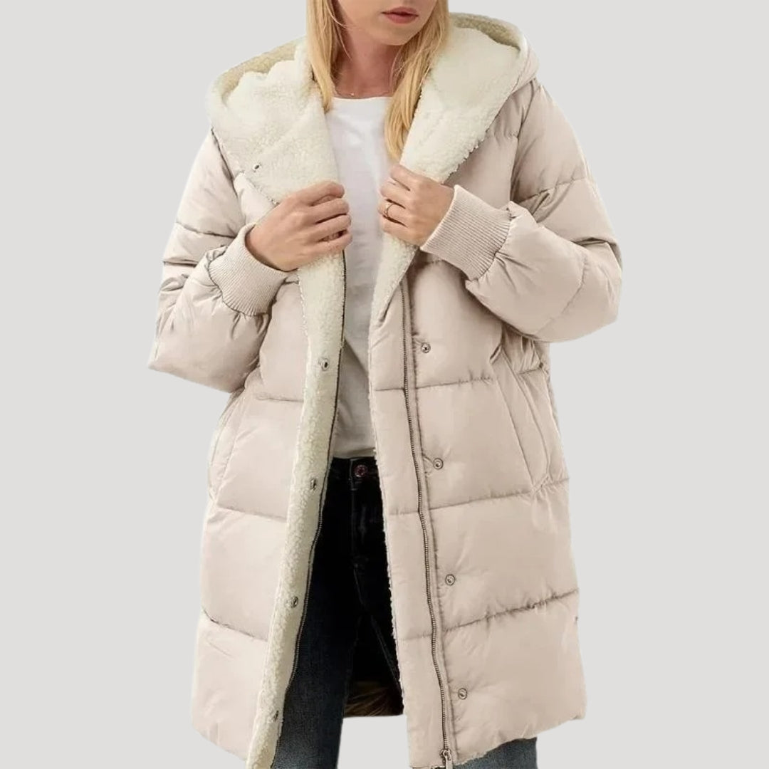 Drune | Damen Faux-Fur gefütterte Jacke Lange Jackenstil