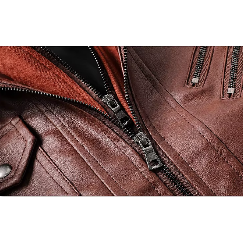 Drune | Lederjacke Herren Mit Reißverschluss, Klassische Jacke Aus Echtleder