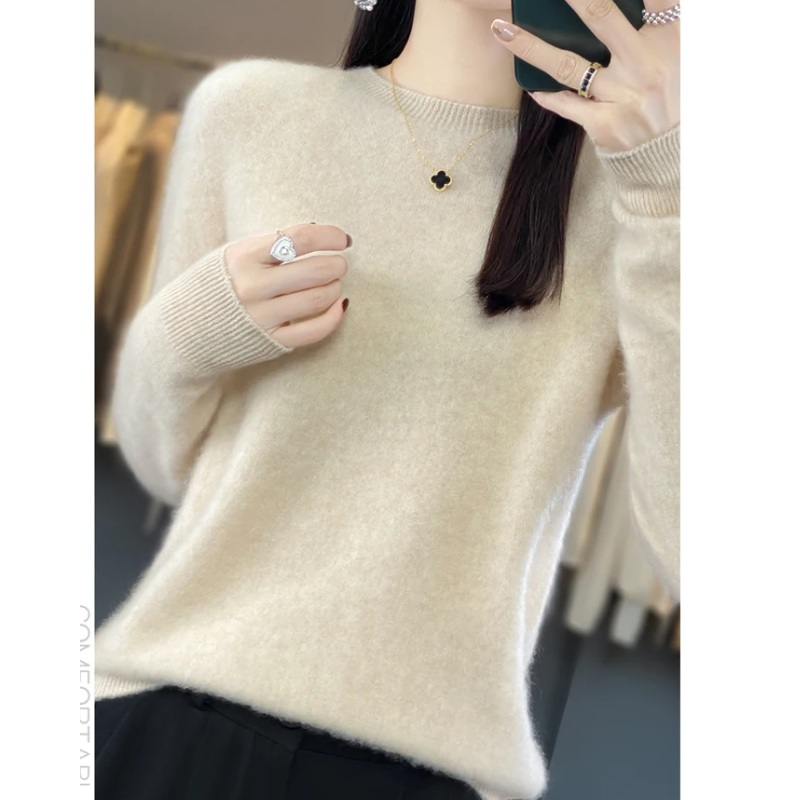 Drune | Cashmere Pullover Damen Stilvoller Rundhals, Weich & Komfortabel