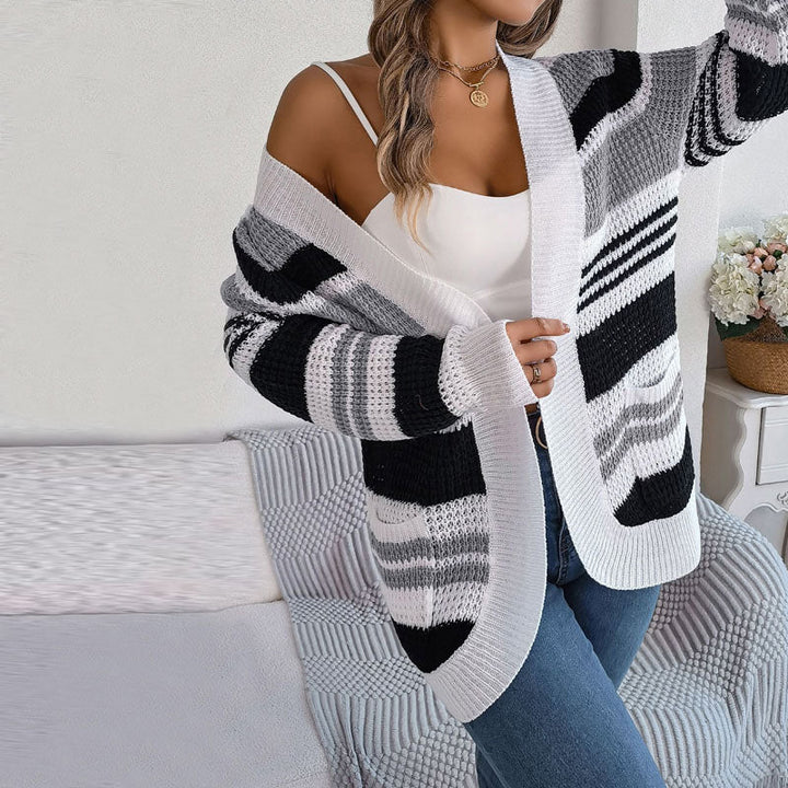 Drune | Gestreifte Strick-Strickjacke Mit Modernem Look