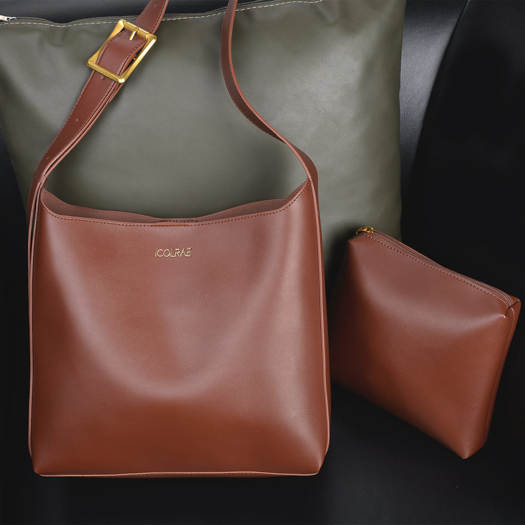 Drune | Stilvolle Robuste Braune Geprägte Brusttasche