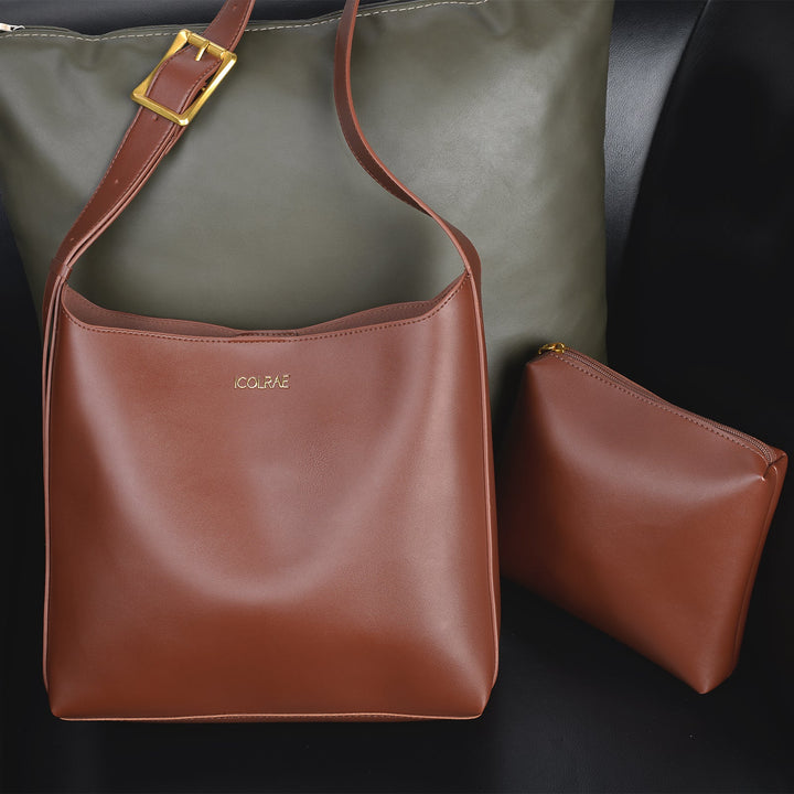 Drune | Stilvolle Robuste Braune Geprägte Brusttasche