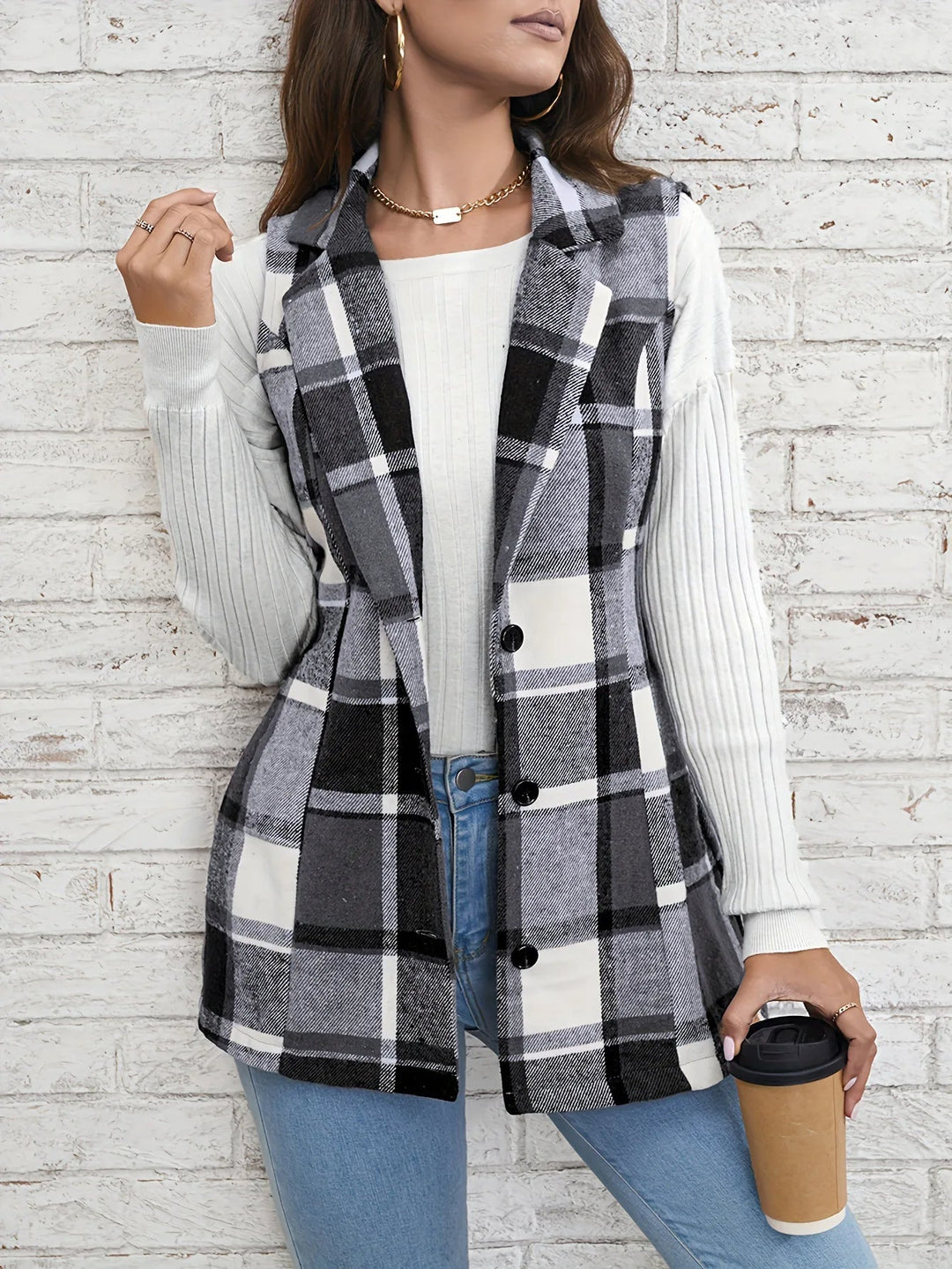 Drune | Wolle Plaid Weste