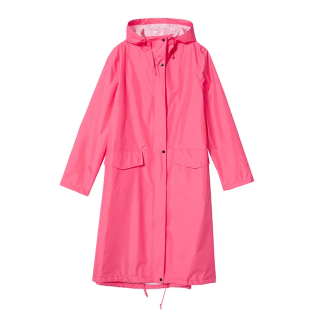 Damen Regenjacke Wasserdicht Lang Leicht mit Kapuze