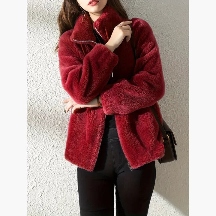 Drune | Damen Teddyjacke Warm Und Lässig Mit Reißverschluss