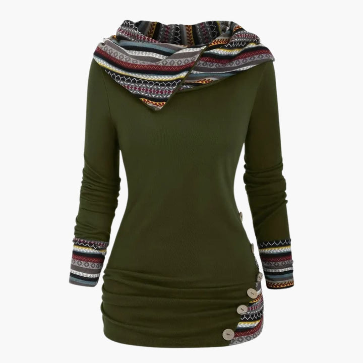 Drune | Stylischer Kapuzenpullover mit ethnischem Druck für Damen