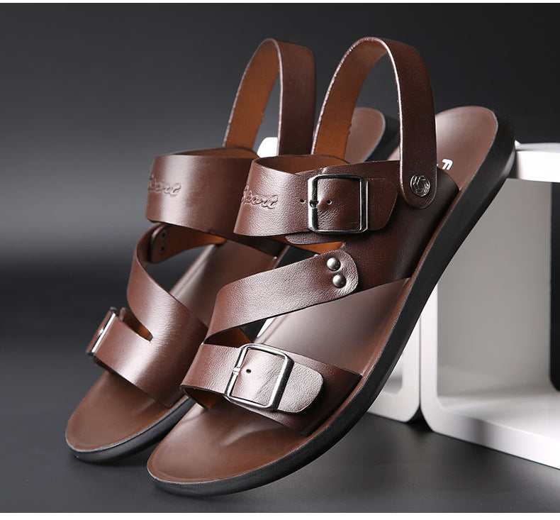 Drune | Sandalen Aus Spaltleder Mit Schnalle