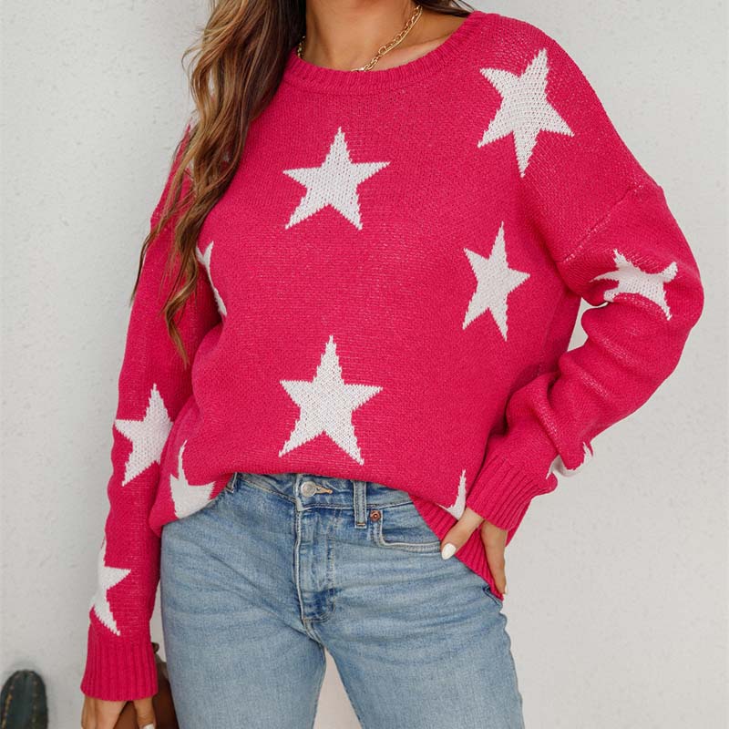 Drune | Sternstrickpullover Mit Verspieltem Muster