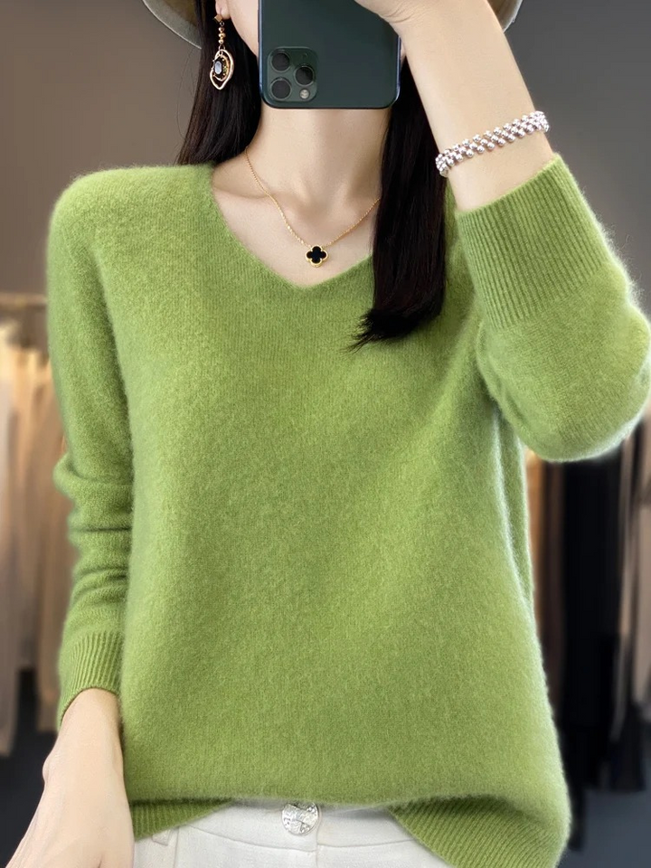 MonAmi V-Ausschnitt Leichtgewicht Kaschmir Pullover Damen