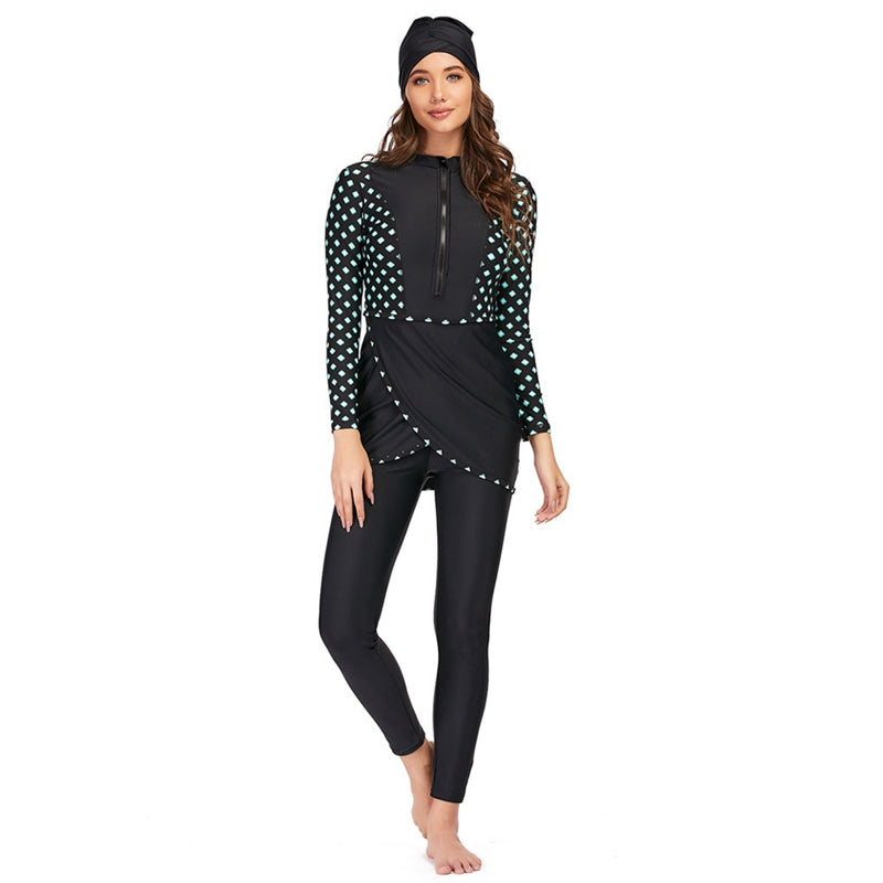 Drune | 3 Teile Set Halal Bademode Badeanzug Burkini Badeoutfit