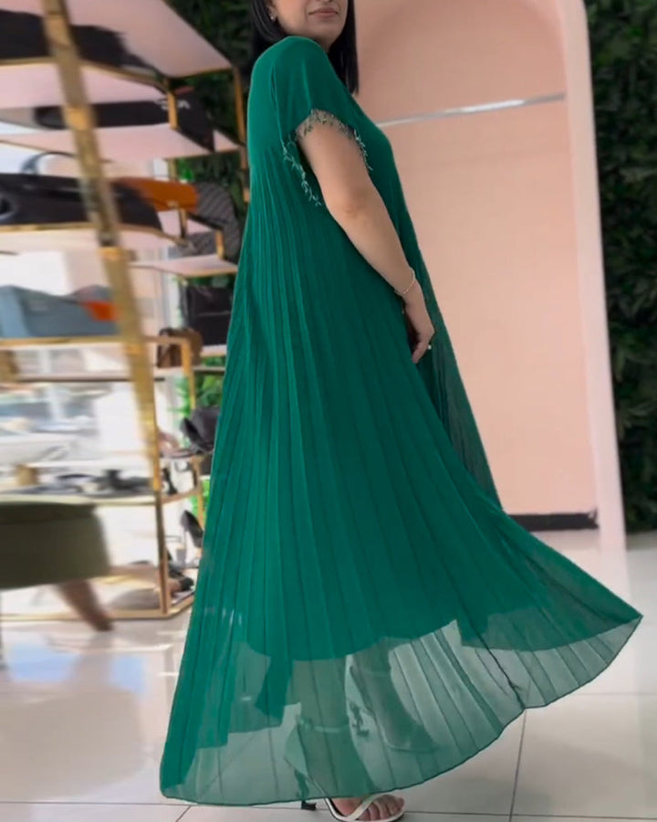 Drune | Kleid mit Kurzen Ärmeln und Falten