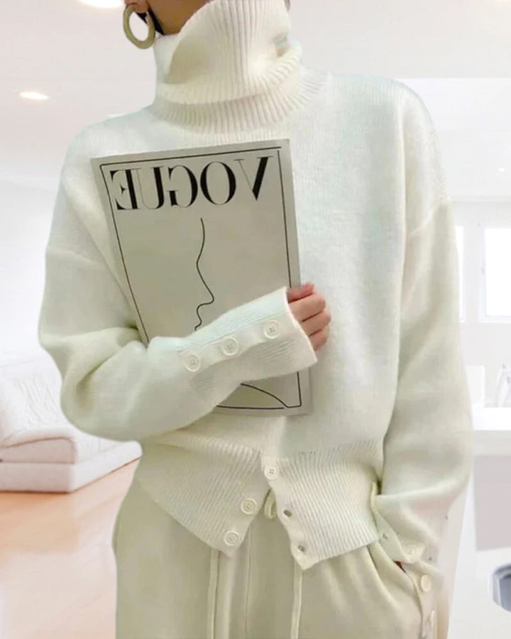 Drune | Rollkragenpullover mit Knopfdetails - Stylischer Strick für Herbst & Winter