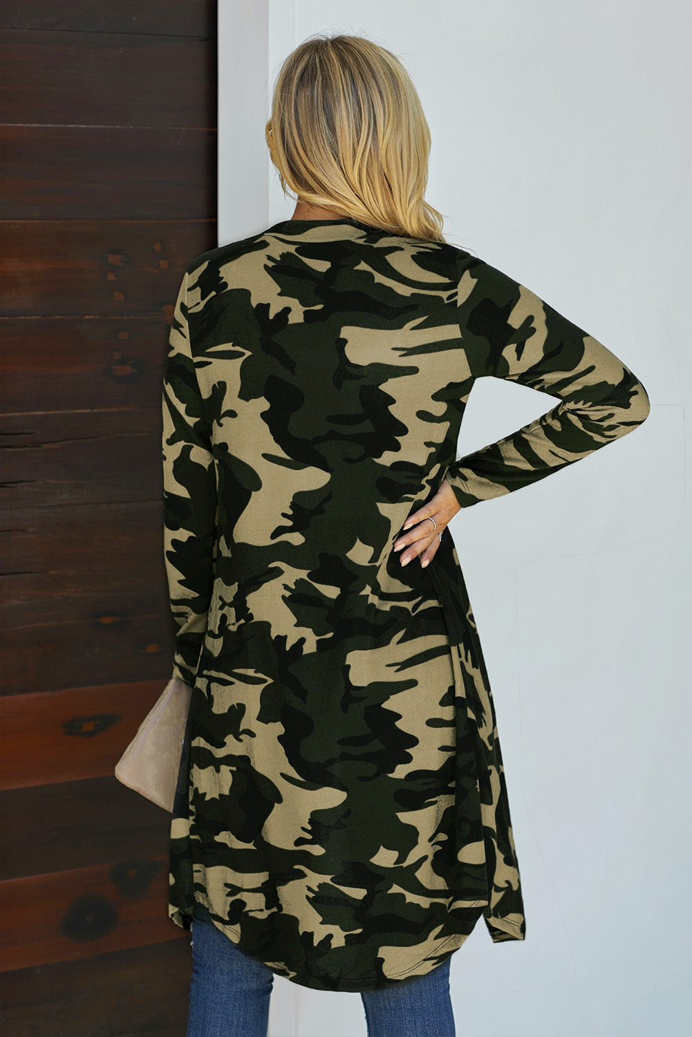 Drune | Bedruckter Offene Front Langarm Cardigan