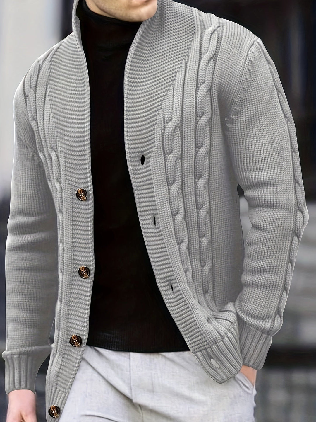Drune | Zopfstrickjacke mit Knöpfen