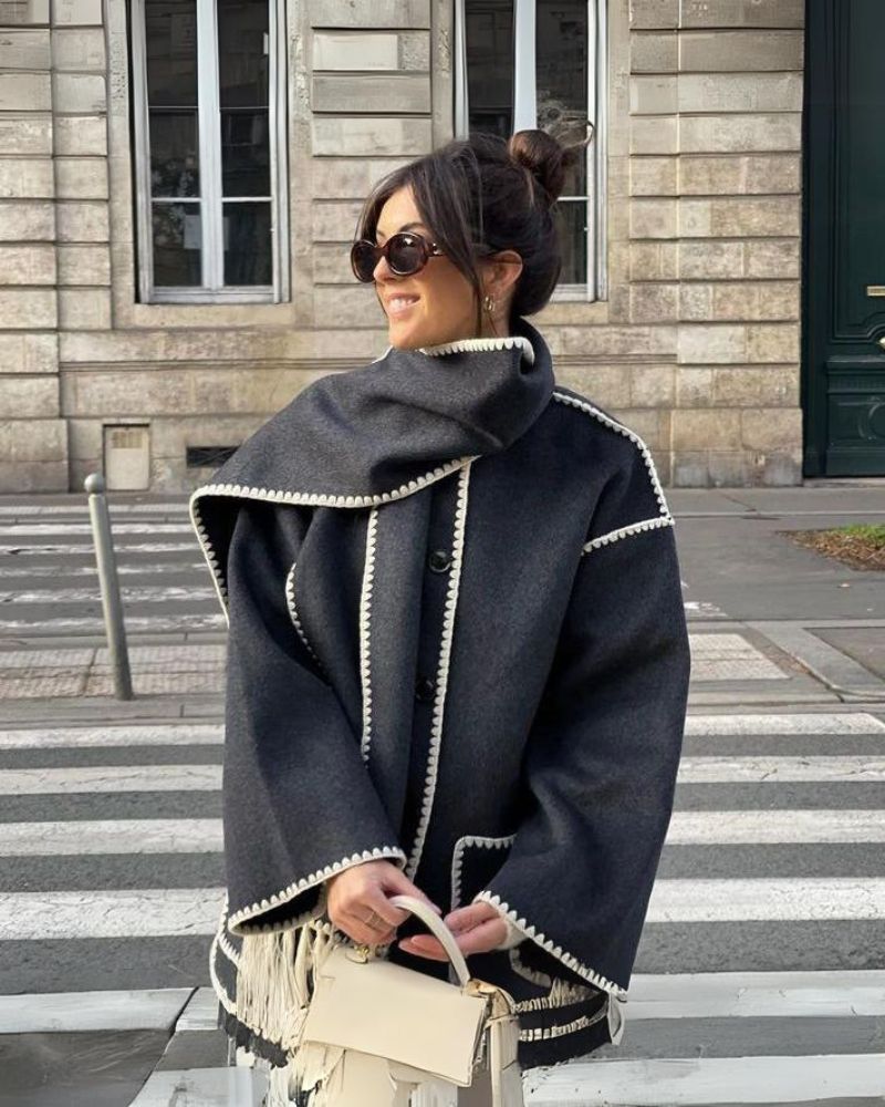 Drune | Hepburn Stil Wollcape Mantel