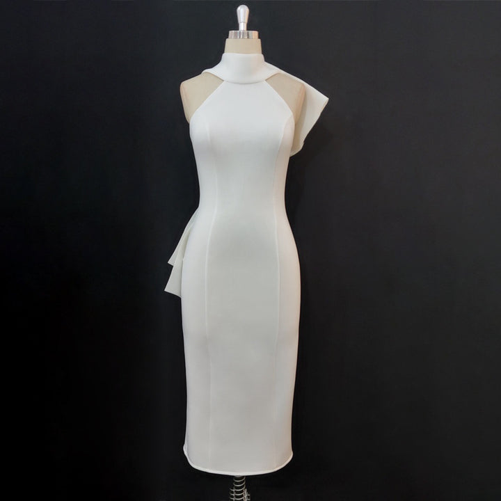 Damen Elegantes Etuikleid mit asymmetrischem Design und schwingendem Detail Drune