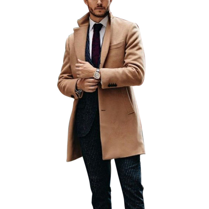 Herren eleganter Wollmantel mit schickem Revers und praktischen Eingrifftaschen Drune