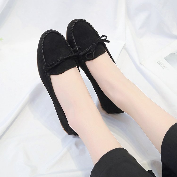 Damen nan femininer Velours‑Schlupfloafer mit handgestepptem Vorderblatt, dekorativer Schleife und gedämpftem Memory‑Fußbett Drune