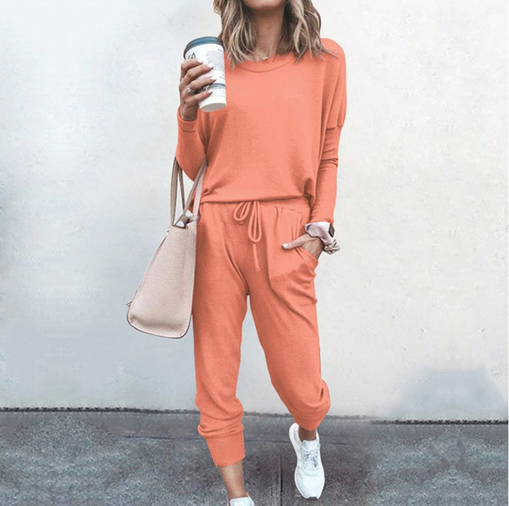 Damen lässiger Jumpsuit aus weichfließendem Material mit praktischen Taschen und Rippstrickdetails Drune