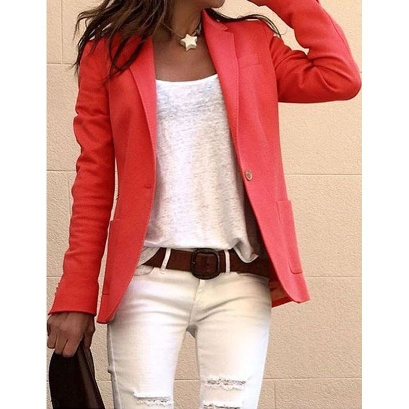 Damen taillierter Blazer mit elegantem Revers Drune