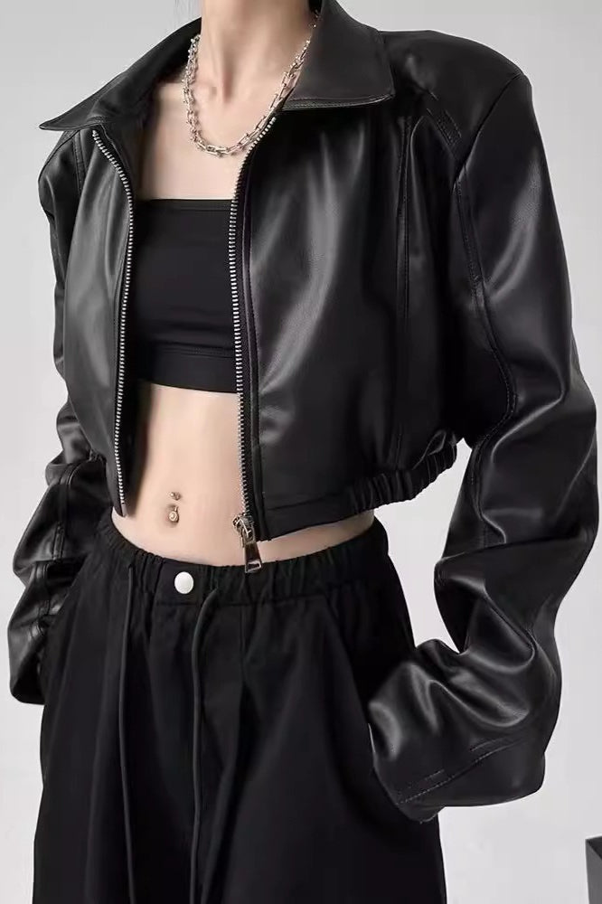 Drune | Down-Kragen Biker Kurzjacke