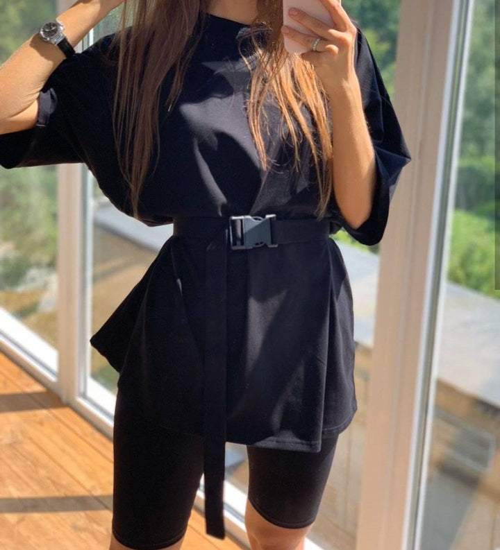 Damen sportliches Zweiteiliges Set mit T-Shirt und Shorts Drune