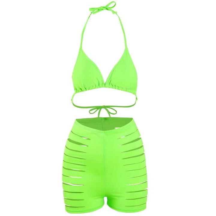 Damen Bikini-Set mit sexy Cut-Out und hoch geschnittenen Shorts Drune