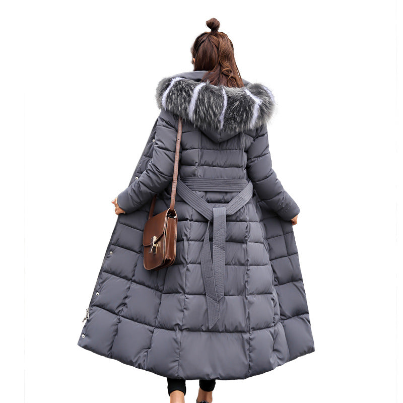 Drune | Damen Lange Gewattete Winterparka mit Kapuze und Gürtel