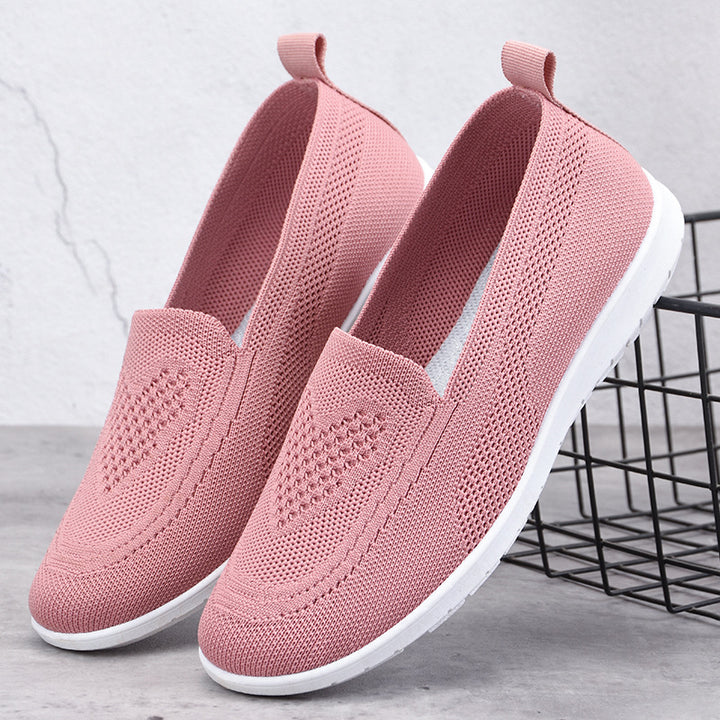 Damen nan ultraleichter gestrickter Slip-On-Loafer mit nahtlosem Sockenschaft, elastischem Einstieg und stoßdämpfender EVA-Laufsohle Drune