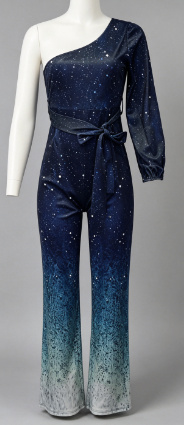Damen Retro Disco Outfit mit Einem Ärmel
