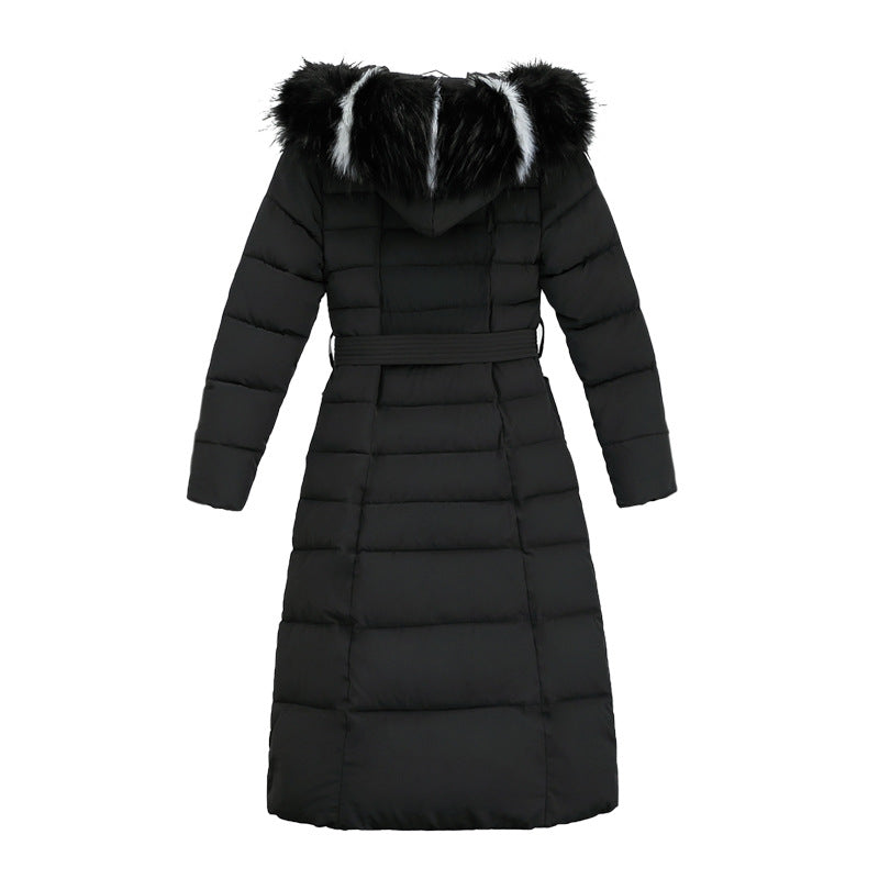Drune | Damen Lange Gewattete Winterparka mit Kapuze und Gürtel