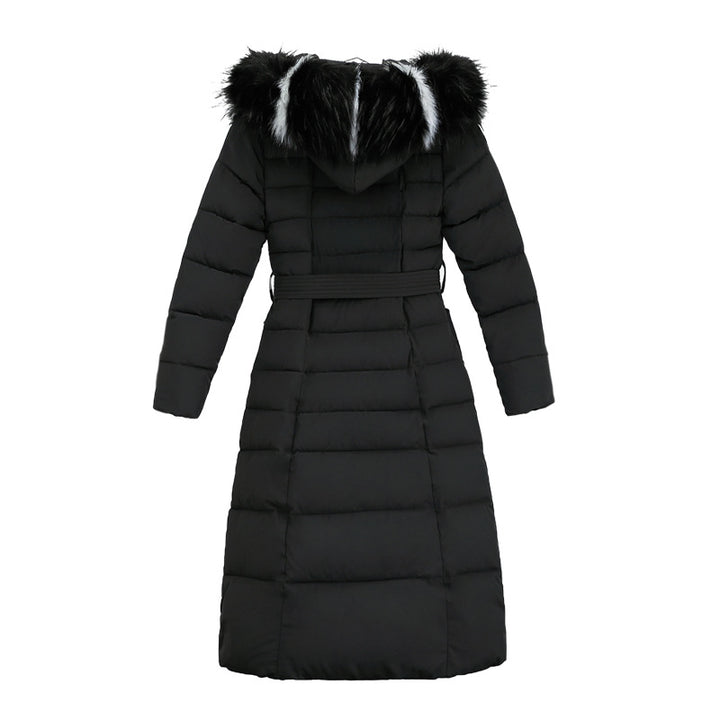 Drune | Damen Lange Gewattete Winterparka mit Kapuze und Gürtel
