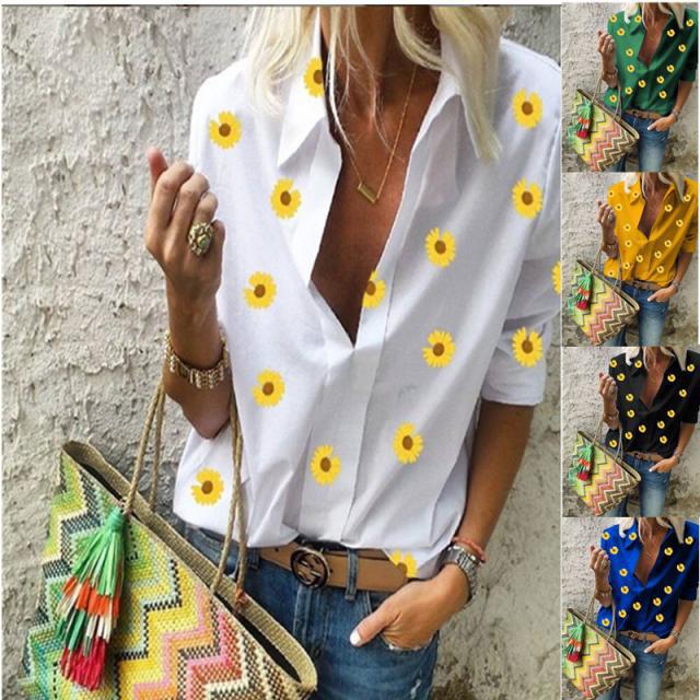 Damen modern gestaltete Bluse mit floralem Muster Drune