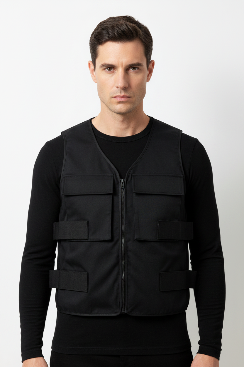 Unisex nan Industrielle Kühlweste mit Gelpack‑Fächern, Reißverschluss und robuster Arbeitsausführung Drune