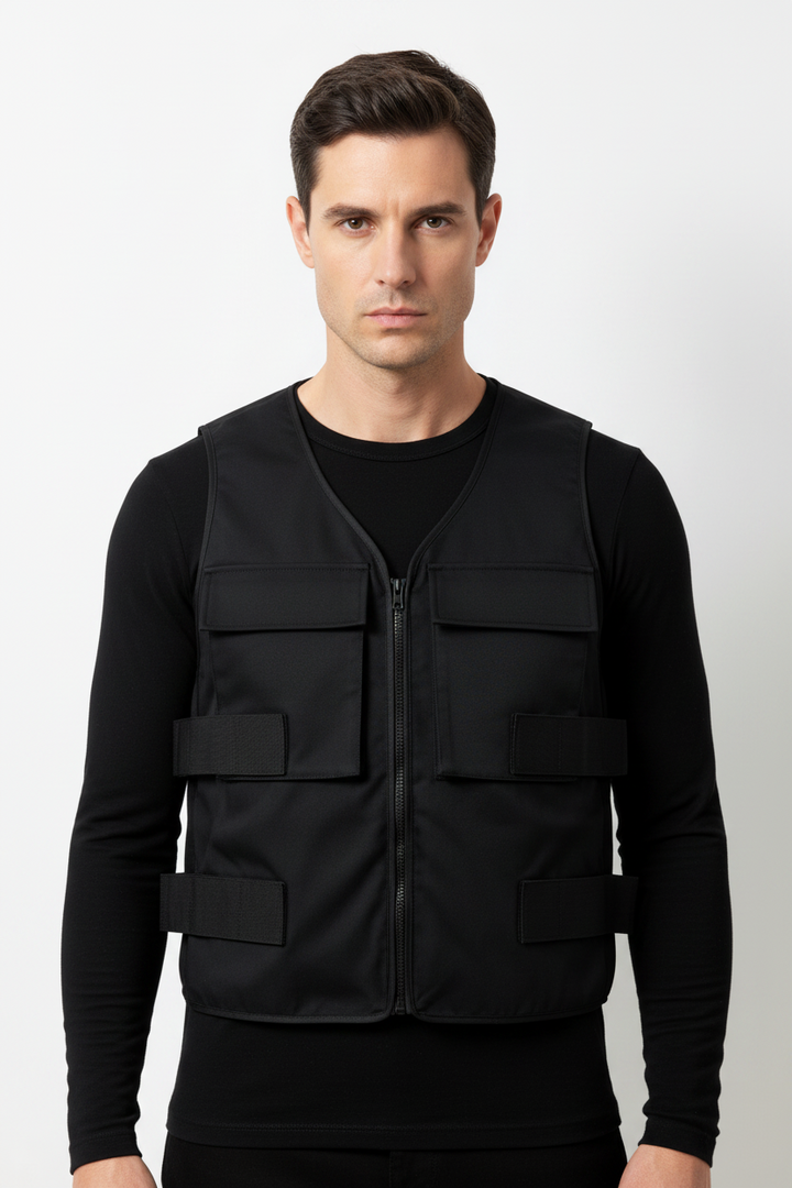 Unisex nan Industrielle Kühlweste mit Gelpack‑Fächern, Reißverschluss und robuster Arbeitsausführung Drune