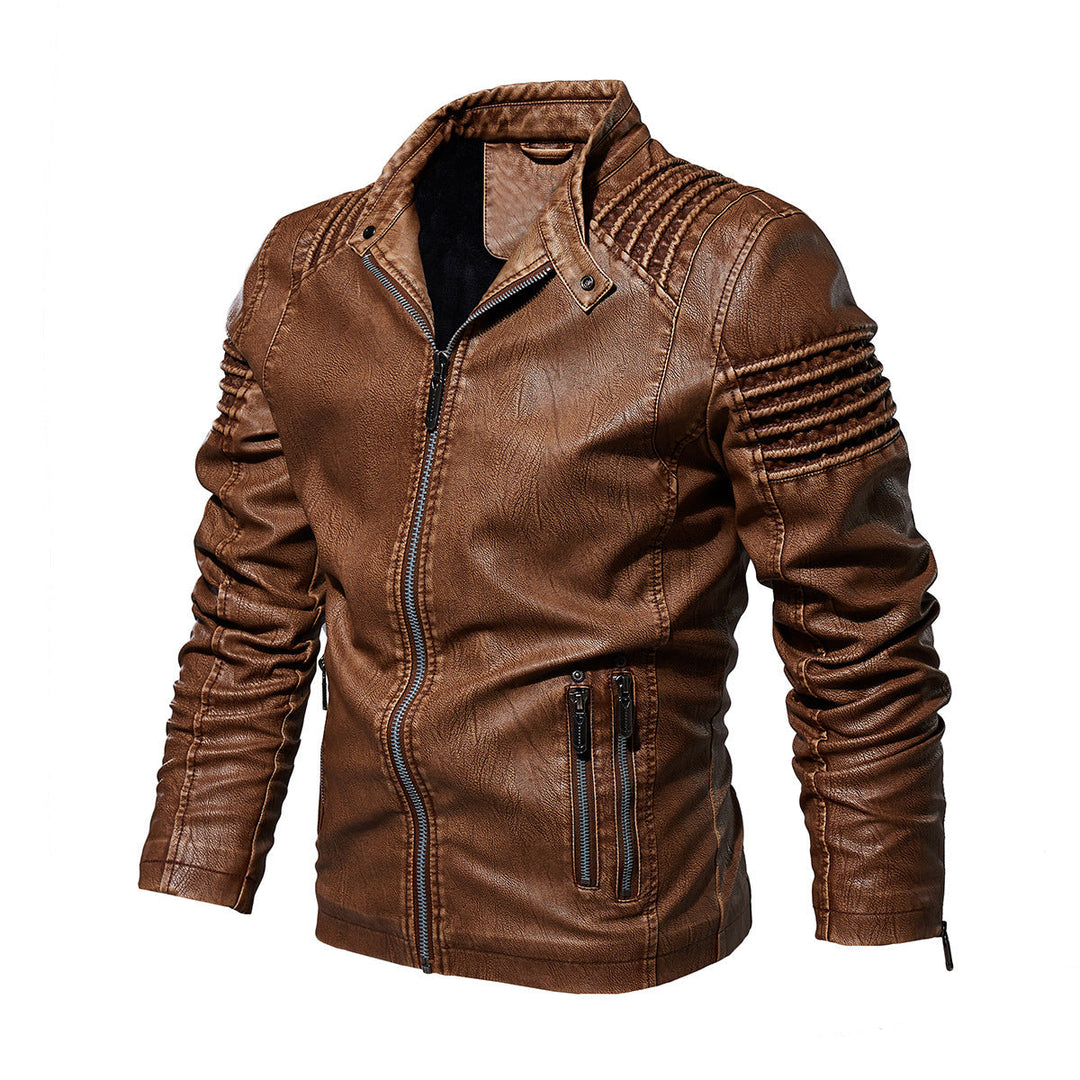 Drune | Herren Lederjacke mit Reißverschluss
