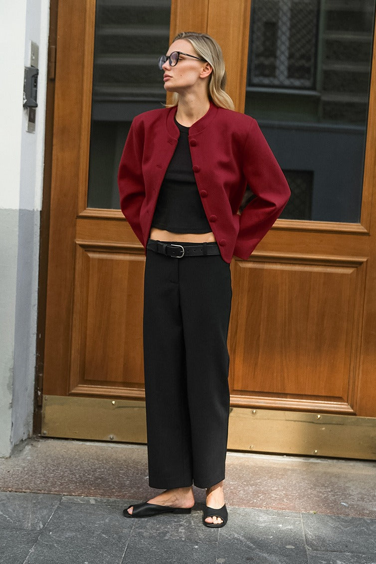 Drune | Roter Wollblazer