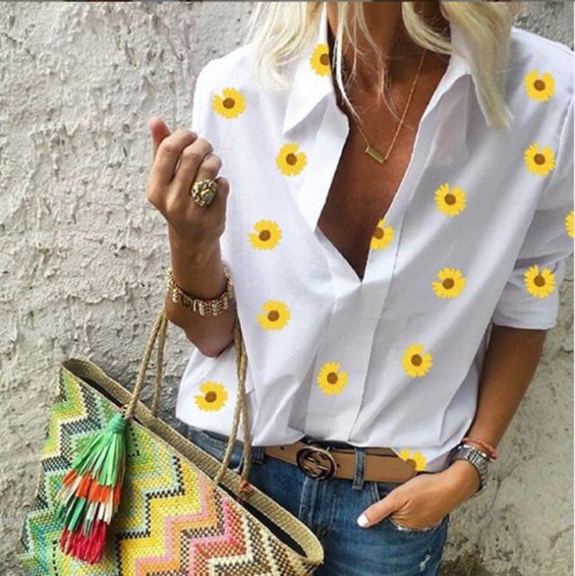Damen modern gestaltete Bluse mit floralem Muster Drune