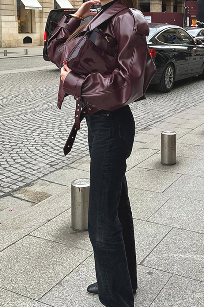Drune | PU Leder Motorradjacke