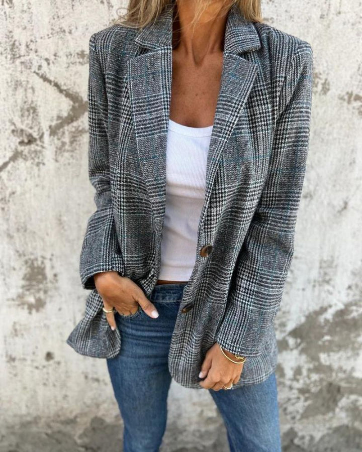Drune | Klassische Karo Blaue Jacke