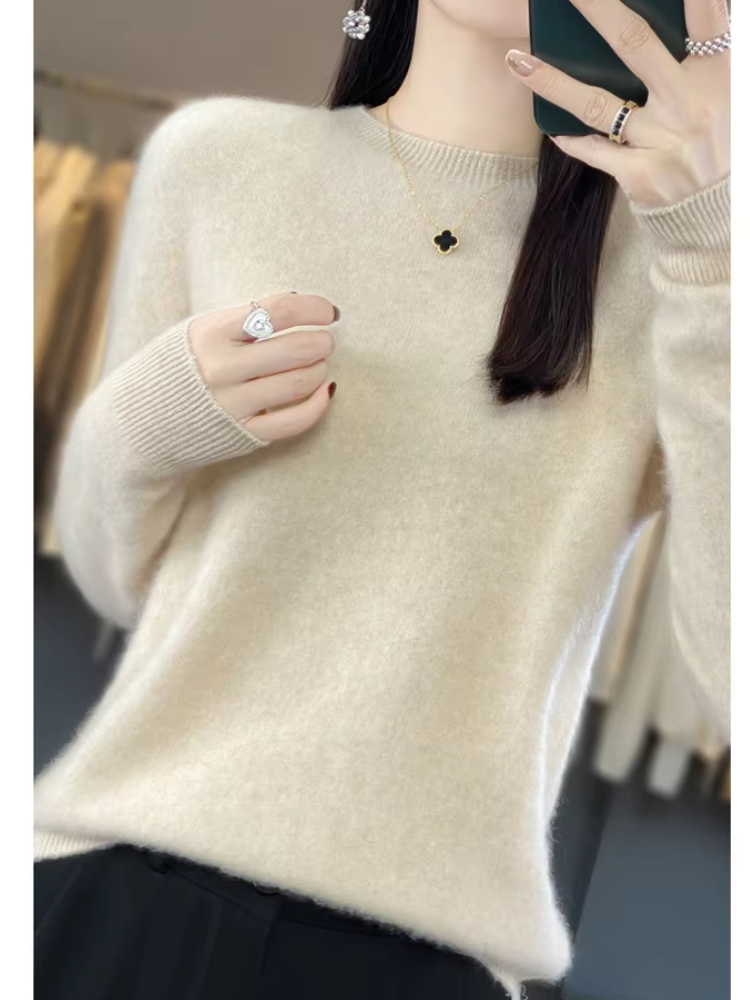 Drune | Pullover Damen Runder Ausschnitt Weicher und Eleganter Strickpullover