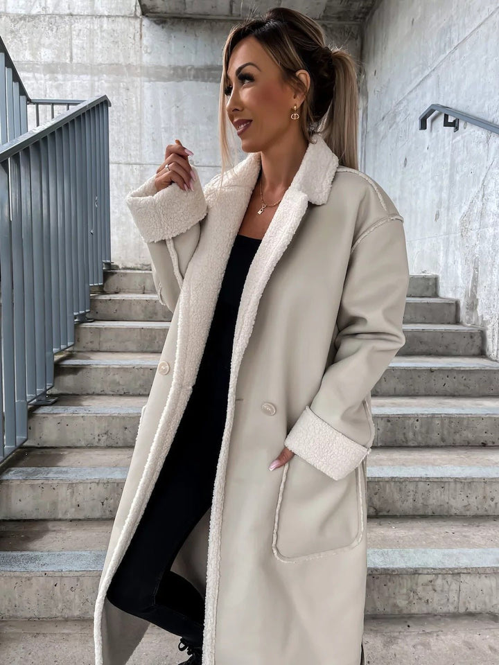 Drune | Tone Kunstleder Trenchcoat - Aussagekräftige outerwear - Gürteldesign - Modern Chic